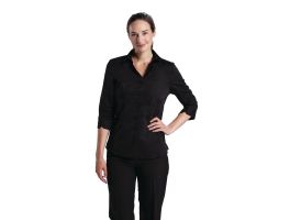 Uniform Works dames stretch shirt zwart S