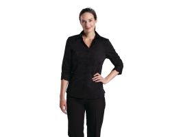 Uniform Works dames stretch shirt zwart XS