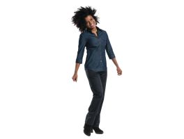 Chaud Devant Blue Denim Stretch dames blouse 3kwart mouw XXL