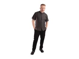 Chef Works Urban Tribeca denim koksbuis met drukknopen korte mouw grijs S