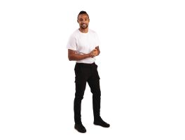 Slim fit stretch cargo broek zwart 30