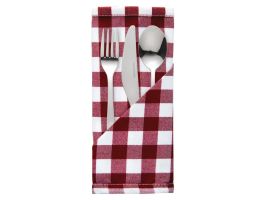 Mitre Comfort Gingham servet rood-wit 41x41cm (10 stuks)