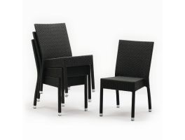 Bolero polyrotan stoelen antraciet (4 stuks)