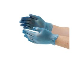 CF403-L - Vogue vinyl handschoenen blauw poedervrij maat L