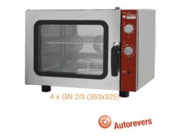 Elektrische convectieoven, 4x GN 2/3 + manuele bevochtiger