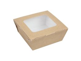 Huhtamaki recyclebare kartonnen bakken met venster medium 1070ml (270 stuks)