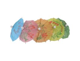 Papieren parasol cocktailprikkers assorti (144 stuks)