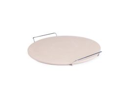 Ronde pizzasteen met metalen houder