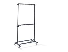 Coatrack small with 48 hooks, from Steel in Hammerite, Mobile and Dismountable, expandable, 100x60x200cm (BxTxH), C10005