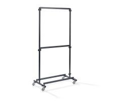 Coatrack small without hooks, from Steel in Hammerite, Mobile and Dismountable, expandable, 100x60x200cm (BxTxH), C10007
