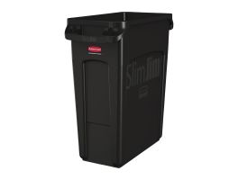 Rubbermaid Slim Jim afvalbak met ventilatiekanalen zwart 60L