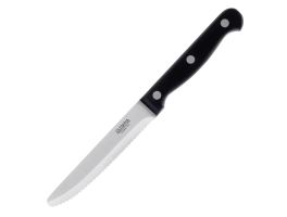 Olympia steakmessen met ronde punt zwart (12 stuks)