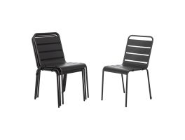 Bolero stalen stoelen grijs (4 stuks)