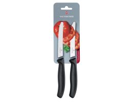 Victorinox Gekarteld Tomaat/Utility Mes 11cm Zwart (Pak van 2)