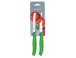 Victorinox Gekarteld Tomaat/Utility Mes 11cm Groen (Pak van 2)