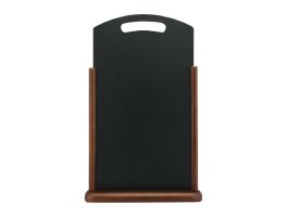 Securit Handvat extra groot houten tafelkrijtbord met donkerbruin gelakte afwerking