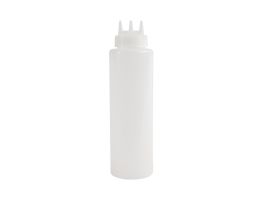 Vogue knijpfles met 3 spuitmonden transparant 1L