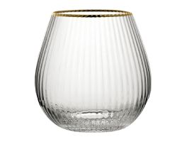 Utopia Hayworth Stemless Gin Glazen Met Gouden Rand, 650ml (Pak Van 6)