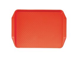 Cambro polypropyleen fastfood dienblad met handvatten rood 43x30cm