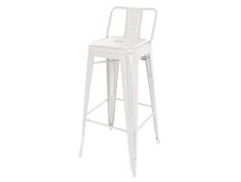 Bolero Bistro Stalen Hoge Kruk Met Rugleuning Wit (4 Stuks)