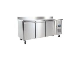 Polar U-serie 3-deurs koelwerkbank met achteropstand 417L