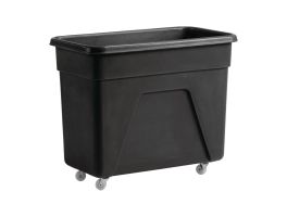 Zwarte polyethyleen trolley medium 67(H) x 81,5(B) x 45,5(D)cm