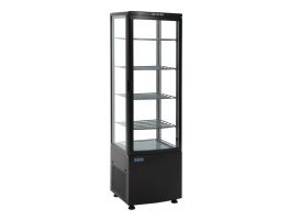 Polar C-serie koelvitrine met gebogen glasdeur 235L zwart