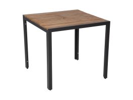 Bolero vierkante stalen en acaciahouten tafel 80cm