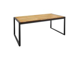 Bolero rechthoekige stalen en acaciahouten industriële tafel 180x90cm