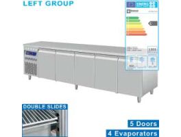 Geventileerde koeltafel, 5 deuren GN 1/1, groep aan linkerkant
