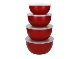 Kitchenaid Voorbereidingskommen Met Deksel Empire Rood (Set Van 4)
