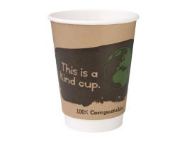 Pak van 500 Fiesta Compostable composteerbare dubbelwandige koffiebekers 35,5cl (500 stuks)