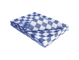 Vogue theedoek blauw geblokt 66cm