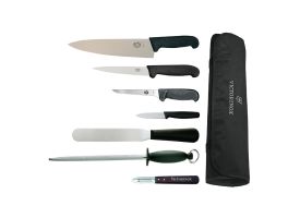 Victorinox 7-delige messenset met 21,5cm koksmes en foedraal