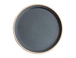 Olympia Canvas platte ronde borden blauw graniet 25cm