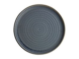 Olympia Canvas ronde borden met smalle rand blauw graniet 26,5cm