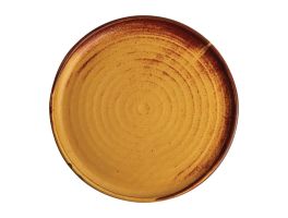 Olympia Canvas ronde borden met smalle rand roestoranje 26,5cm