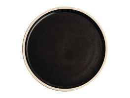 Olympia Canvas platte ronde borden zwart 25cm