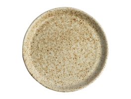 Olympia Canvas ronde borden met smalle rand crème 18cm
