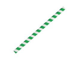 Fiesta Compostable groen/wit gestreepte papieren smoothierietjes 21cm (250 stuks)