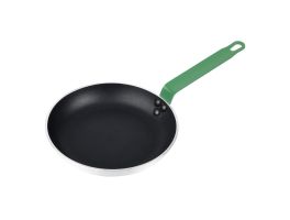 Hygiplas Aluminium Antiaanbak Teflon Platinum Plus Koekenpan met Groene Handgreep 24cm