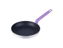 Hygiplas Aluminium Antiaanbak Teflon Platinum Plus Koekenpan met Paarse Handgreep 24cm