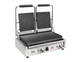 Buffalo dubbele contactgrill groef/glad