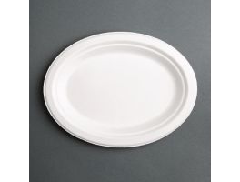 Fiesta Compostable composteerbare bagasse borden ovaal 198mm (50 stuks)