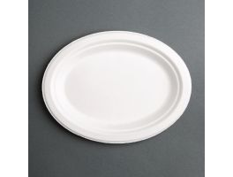 Fiesta Compostable composteerbare bagasse borden ovaal 316mm (50 stuks)