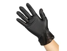 Hygiplas Vinyl Zwart Poedervrije Handschoen M - Verpakking 100
