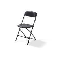 Budget Foldingchair Black/Black, Foldable and Stackable, Steel frame, 43x45x80cm (BxTxH), 50160