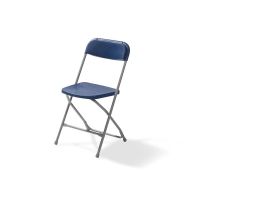 Budget Foldingchair grey/blue, Foldable and Stackable, Steel frame, 43x45x80cm (BxTxH), 50150