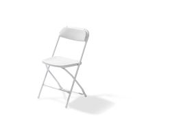 Budget Foldingchair white/white, Foldable and Stackable, Steel frame, 43x45x80cm (BxTxH), 50170