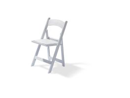 Wedding Foldingchair Polypropylene white, Artificial Leatherpolster seat, 45x45x78cm (BxTxH), 50220